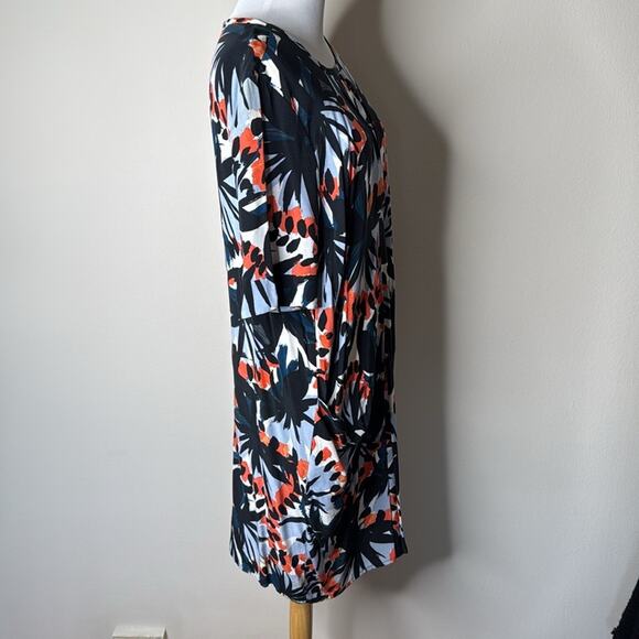 Whistles Navy and Orange Palm Patterned Dress - Picture 3 of 6